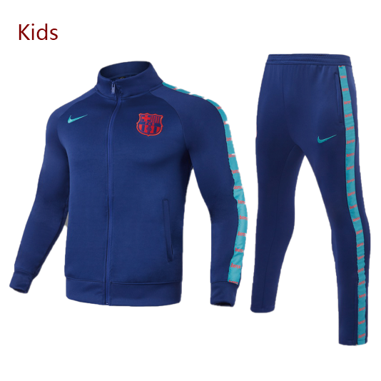 Kids 2021/22 Barcelona Blue Training Suits Youth Jacket with Pants